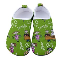 Seamless Pattern With Kids Men s Sock-style Water Shoes