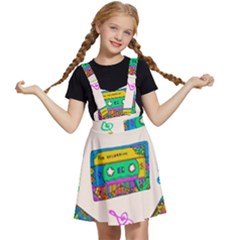 Seamless Pattern With Colorful Cassettes Hippie Style Doodle Musical Texture Wrapping Fabric Vector Kids  Apron Dress by Bedest