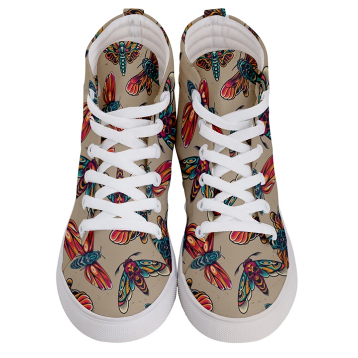 Tattoos Colorful Seamless Pattern Men s Hi-Top Skate Sneakers