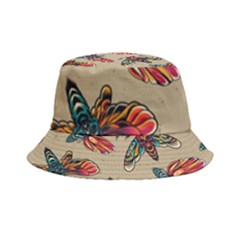 Tattoos Colorful Seamless Pattern Inside Out Bucket Hat by Bedest