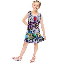 Hip Hop Background Kids  Tunic Dress by Bedest