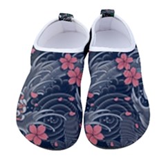 Japanese Wave Koi Illustration Seamless Pattern Women s Sock-style Water Shoes by Bedest