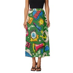 Pop Art Colorful Seamless Pattern Classic Midi Chiffon Skirt