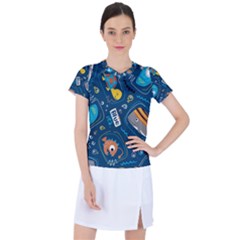 Seamless Pattern Vector Submarine With Sea Animals Cartoon Women s Sports Top by Bedest