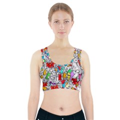 Graffity Characters Seamless Pattern Art Sports Bra With Pocket by Bedest