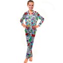 Graffity Characters Seamless Pattern Art Kids  Satin Long Sleeve Pajamas Set View1