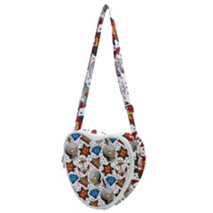 Full Color Flash Tattoo Patterns Heart Shoulder Bag