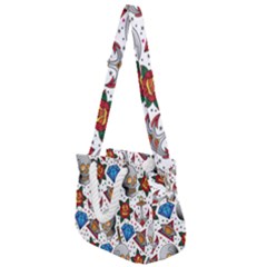 Full Color Flash Tattoo Patterns Rope Handles Shoulder Strap Bag