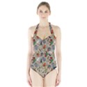 Tattoo Pattern Halter Swimsuit View1