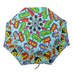 Comic Bubbles Seamless Pattern Folding Umbrellas by Bedest