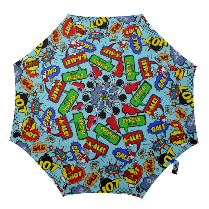 Comic Bubbles Seamless Pattern Hook Handle Umbrellas (Small)