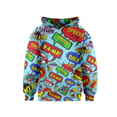 Comic Bubbles Seamless Pattern Kids  Pullover Hoodie