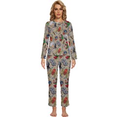 Tattoo Pattern Womens  Long Sleeve Lightweight Pajamas Set by Bedest