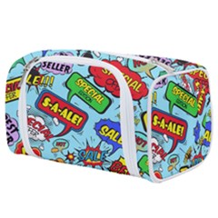 Comic Bubbles Seamless Pattern Toiletries Pouch by Bedest