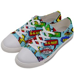 Comic Bubbles Seamless Pattern Men s Low Top Canvas Sneakers by Bedest