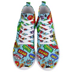 Comic Bubbles Seamless Pattern Men s Lightweight High Top Sneakers by Bedest