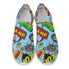 Comic Bubbles Seamless Pattern Women s Slip On Sneakers by Bedest