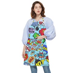 Comic Bubbles Seamless Pattern Pocket Apron by Bedest