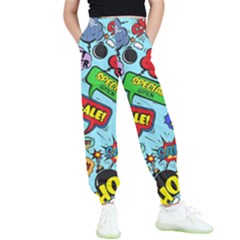 Comic Bubbles Seamless Pattern Kids  Joggers by Bedest