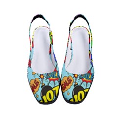 Comic Bubbles Seamless Pattern Women s Classic Slingback Heels by Bedest