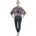 Vintage College Colorful Seamless Pattern Mock Neck T-Shirt View2