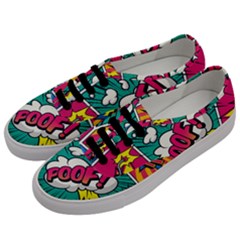 Comic Colorful Seamless Pattern Men s Classic Low Top Sneakers by Bedest