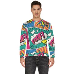 Comic Colorful Seamless Pattern Men s Fleece Sweatshirt by Bedest