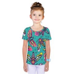 Vintage Colorful Insects Seamless Pattern Kids  One Piece T-shirt