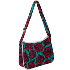 Vintage Floral Colorful Seamless Pattern Zip Up Shoulder Bag