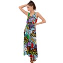 Graffiti Characters Seamless Patterns V-Neck Chiffon Maxi Dress View1