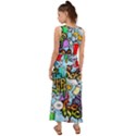 Graffiti Characters Seamless Patterns V-Neck Chiffon Maxi Dress View2