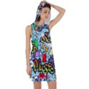 Graffiti Characters Seamless Patterns Racer Back Hoodie Dress View1