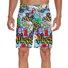 Graffiti Characters Seamless Patterns Men s Beach Shorts by Bedest