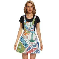 Travel Pattern Immigration Stamps Stickers With Historical Cultural Objects Travelling Visa Immigran Apron Dress