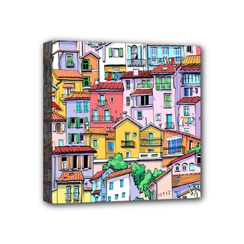 Menton Old Town France Mini Canvas 4  X 4  (stretched) by Bedest