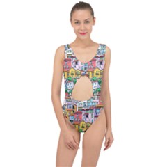 Menton Old Town France Center Cut Out Swimsuit by Bedest