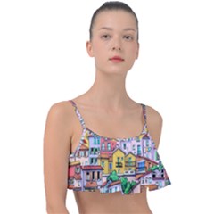 Menton Old Town France Frill Bikini Top