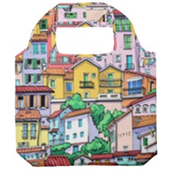 Menton Old Town France Foldable Grocery Recycle Bag by Bedest