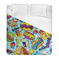 Comic Elements Colorful Seamless Pattern Duvet Cover (full/ Double Size) by Bedest