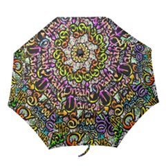 Graffiti Word Seamless Pattern Folding Umbrellas