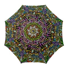 Graffiti Word Seamless Pattern Golf Umbrellas by Bedest