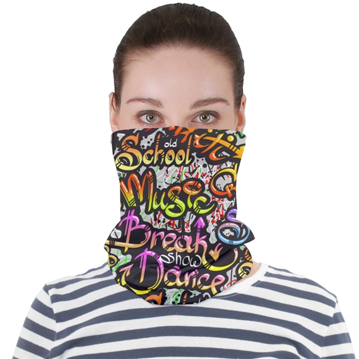 Graffiti Word Seamless Pattern Face Seamless Bandana (Adult)