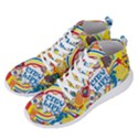 Colorful City Life Horizontal Seamless Pattern Urban City Men s Lightweight High Top Sneakers View2