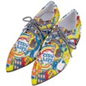 Colorful City Life Horizontal Seamless Pattern Urban City Pointed Oxford Shoes View2