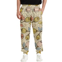 Seamless Pattern With Flower Bird Men s Elastic Waist Pants by Bedest