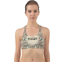 Seamless Pattern With Flower Birds Back Web Sports Bra by Bedest