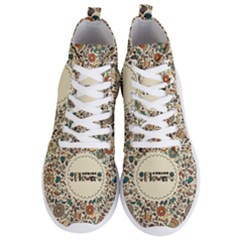 Seamless Pattern With Flower Birds Men s Lightweight High Top Sneakers by Bedest