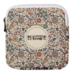 Seamless Pattern With Flower Birds Mini Square Pouch