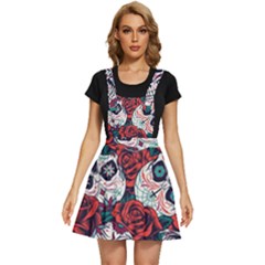 Vintage Day Dead Seamless Pattern Apron Dress