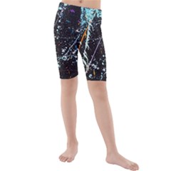 Abstract Colorful Texture Kids  Mid Length Swim Shorts by Bedest